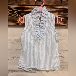 Crown & Ivy Kids Blue and White Striped Sleeveless Top